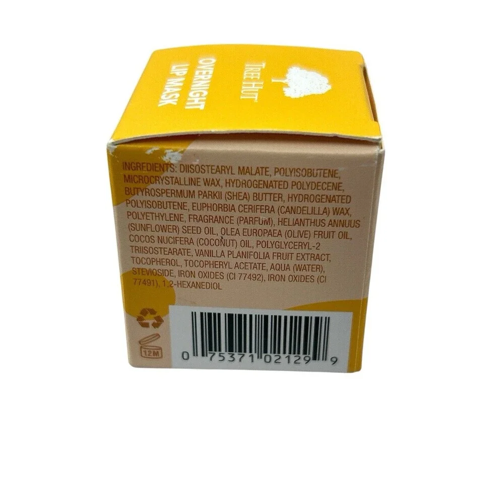 Tree Hut Vanilla Overnight Lip Mask Nourish Soothe Hydrate Shea Butter Vitamin E